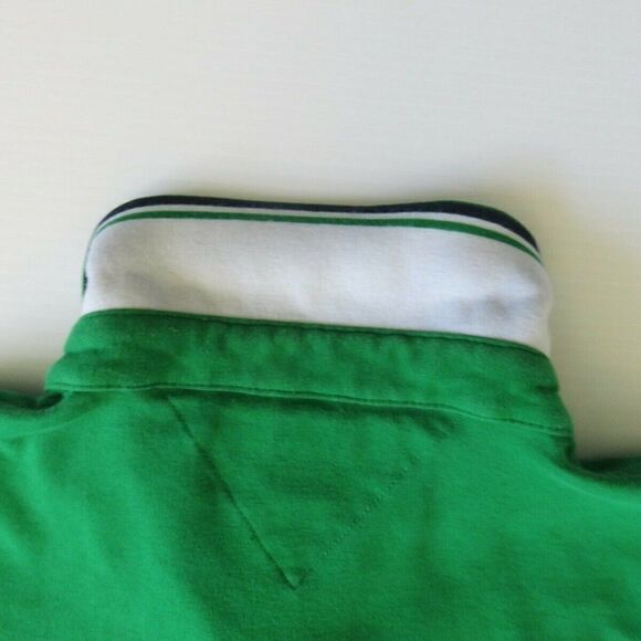 Tommy Hilfiger Polo Shirt Men Large Green Red Flag Golf Rugby Casual 100% Cotton - Picture 7 of 10